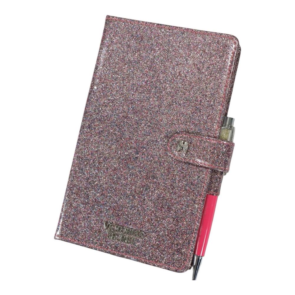 Victoria’s Secret Pink Glitter Journal Notebook w/ Pen Snap Closure Sparkly